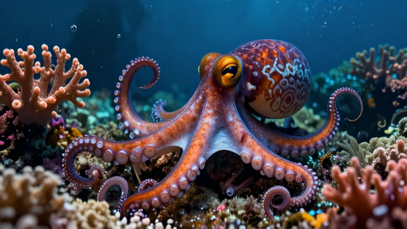 Pulpo ilustra adaptaciones vibrantes de su entorno