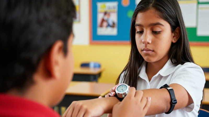 Qué es el pulso, sus patrones normales y cómo medirlo 5 Estudiante mexicano revisa pulso en aula
