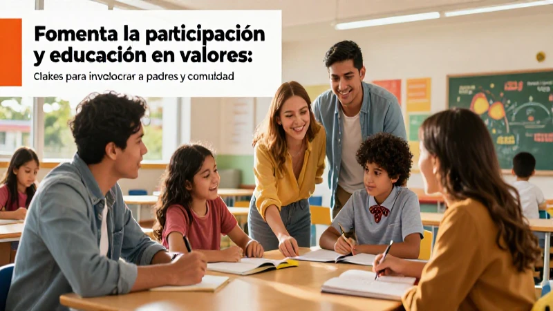 Fomenta la participación y educación en valores: claves para involucrar a padres y comunidad 5 Educación en valores: comunidad, escuela y familia