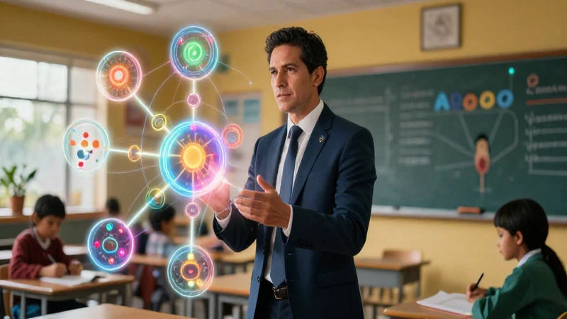 Líder educativo modernizado con estructura organizacional brillante
