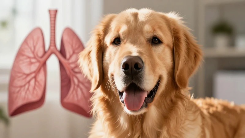 Retrato dinámico de perro con pulmones claros