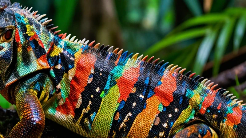 Conoce qué animales tienen escamas y conoce su Conoce mundo 5 Lagarto colorido, primer plano detallado