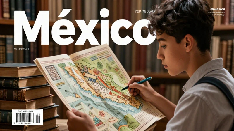 Conoce la historia social y cultural en los libros de la SEP 3 Estudiante mexicano estudia mapa histórico cultural