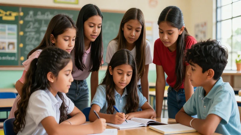 Claves para crear aulas inclusivas en la Nueva Escuela Mexicana 7 Estudiantes mexicanos colaboran en un aula vibrante y moderna