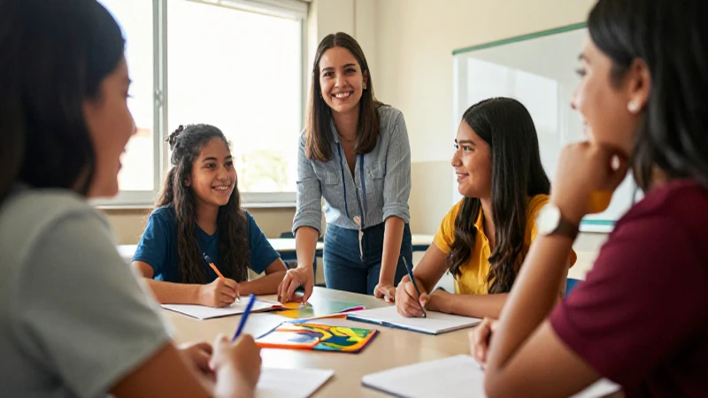 Claves para crear aulas inclusivas en la Nueva Escuela Mexicana 5 Clase alegre de estudiantes mexicanos en aula moderna