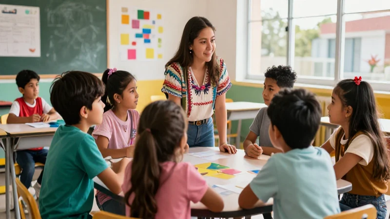 Claves para crear aulas inclusivas en la Nueva Escuela Mexicana 4 Niños mexicanos colaboran vibrantes en aula moderna