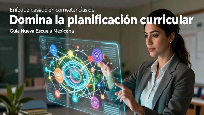 Domina la planificación curricular: Guía Nueva Escuela Mexicana 4 Maestra mexicana diseña currículo con tecnología holográfica