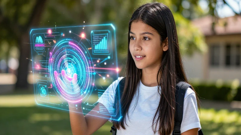 Aprovecha las redes sociales para aprender y crecer 3 Estudiante mexicano digital con interfaz holográfica vibrante