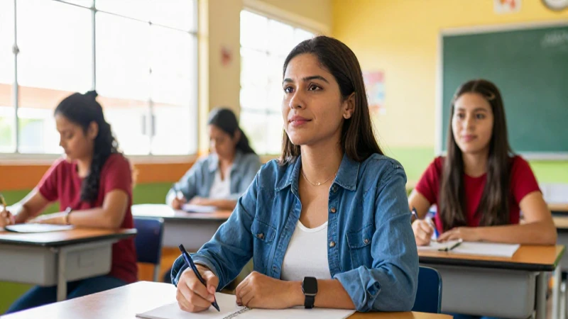 Transforma tu educación con la Nueva Escuela Mexicana para adultos: beneficios revelados 3 Estudiante mexicano inspirado en aula moderna