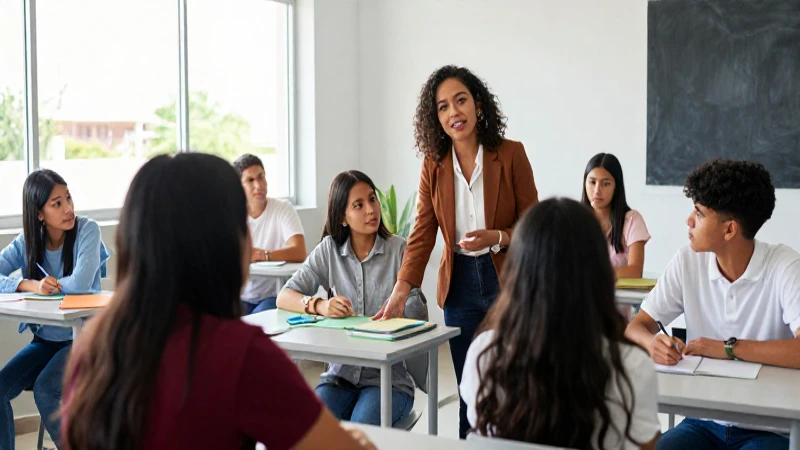 Alumnos aprendiendo en un aula mexicana moderna