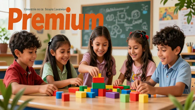 Los beneficios del aprendizaje activo en la educación 4 Niños mexicanos felices jugando con bloques en una ilustración vibrante