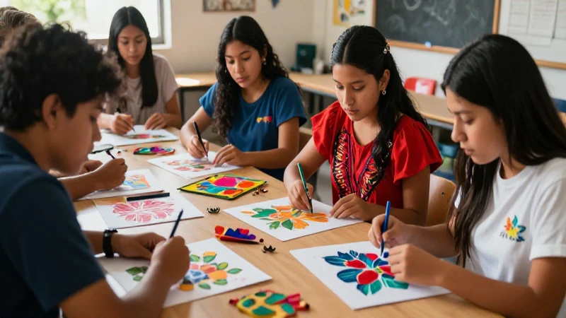 Estudiantes mexicanos crean arte cultural