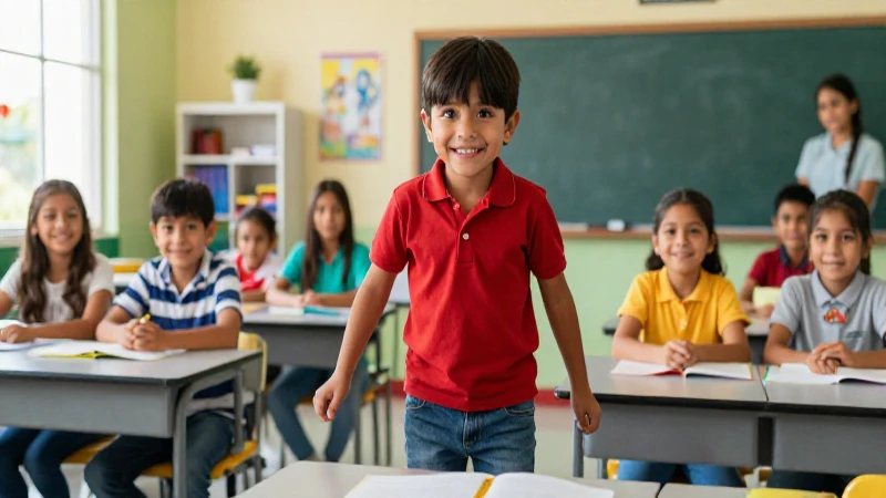 ¡Transforma la educación con los beneficios de la escuela nueva! 3 Niños mexicanos felices en clase moderna