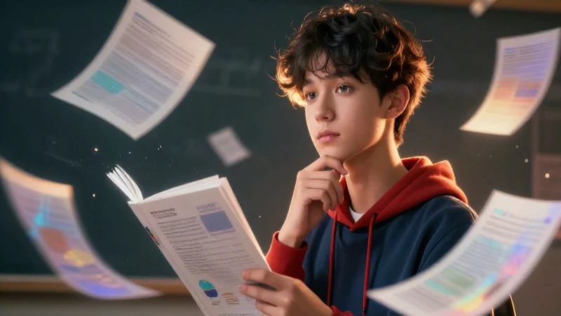 Qué es una biografía: Concepto, tipos, historia y ejemplos 6 Retrato cinemático de estudiante con páginas flotantes
