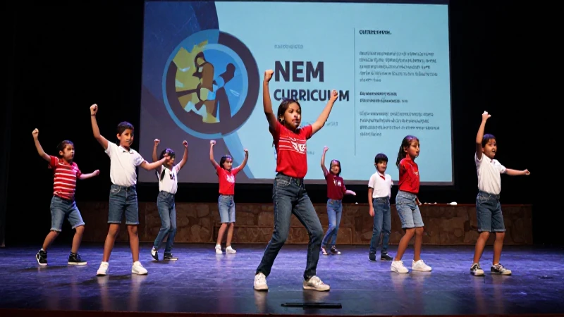 Niños mexicanos representan teatro dinámico educativo