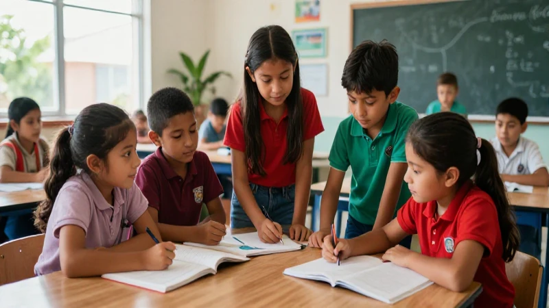 ¡Conoce cómo lograr una educación inclusiva para todos! 3 Niños mexicanos colaboran en una clase moderna con luz natural