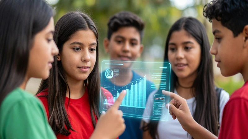 Jóvenes mexicanos interactúan con holograma de aprendizaje