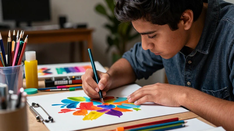 Transformación revolucionaria en la educación de arte y diseño: la nueva escuela mexicana 5 Estudiante mexicano diseña arte vibrante y dinámico