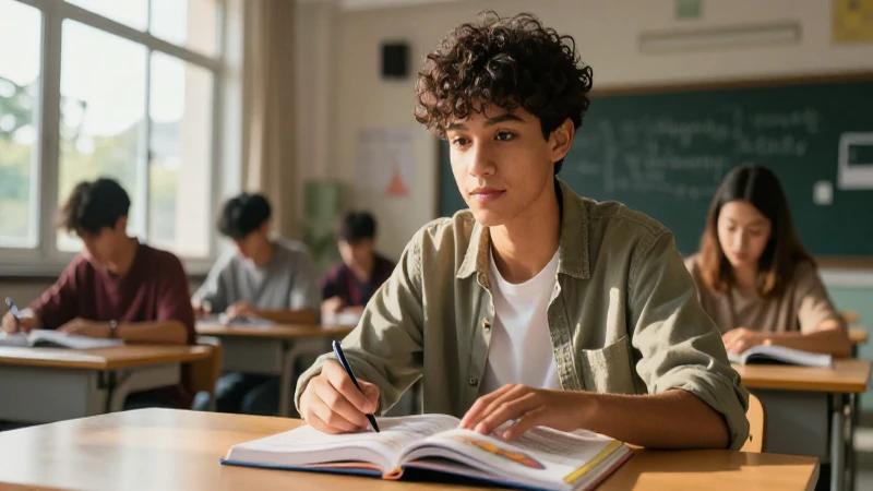 Estudiante motivado en un entorno moderno y dinámico
