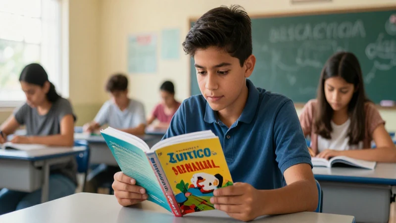 Estudiante mexicano lee libro con estilo cinematográfico