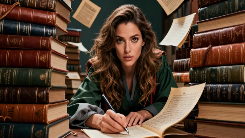 Elige tu carrera ideal para los amantes de la lectura 4 Erudita concentrada rodeada de libros