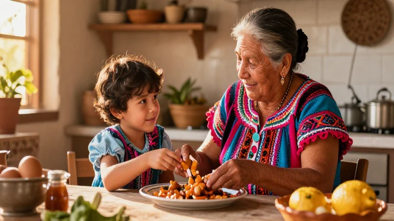 Qué comía: Descubre qué comió en su infancia y más 8 Abuela y niño disfrutan de cocina mexicana tradicional