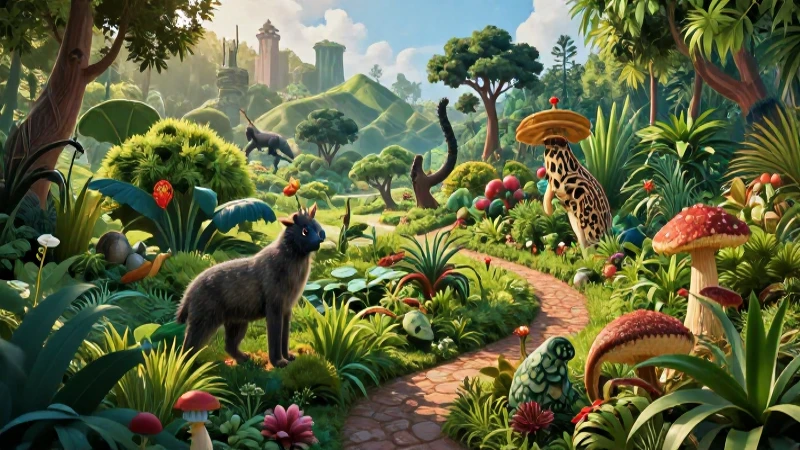 Qué es una comunidad: definición y conceptos clave 5 Ecosistema vibrante y detallado, ilustración de revista