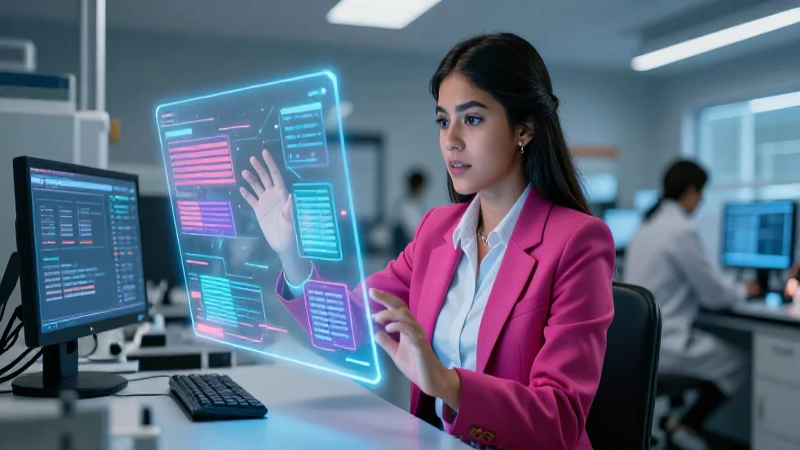 Estudiante mexicano interactúa con datos holográficos