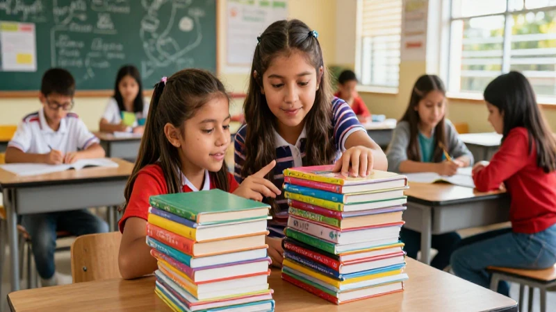 Estudiantes aprenden en aula moderna y vibrante