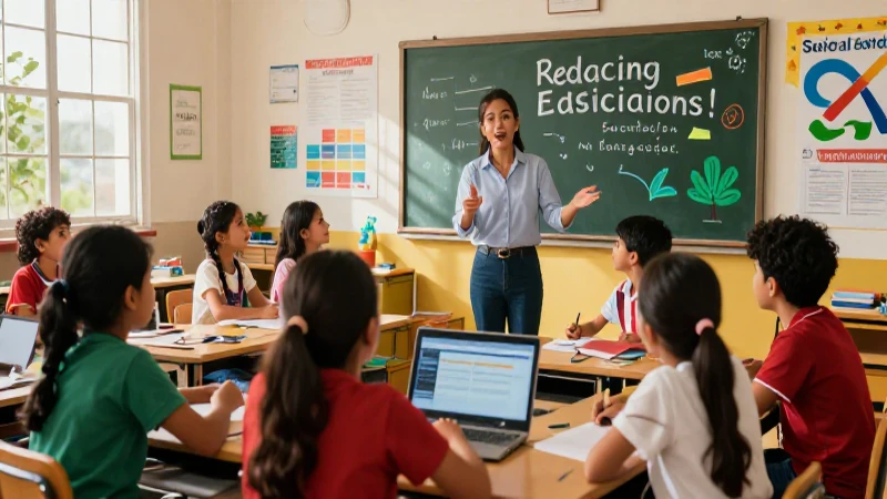 Aula mexicana vibrante y colaborativa