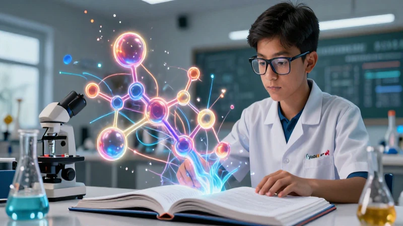 Logra el éxito académico con la guía de ejercicios y problemas de química SEP 7 Estudiante mexicano y química vibrante con éxito