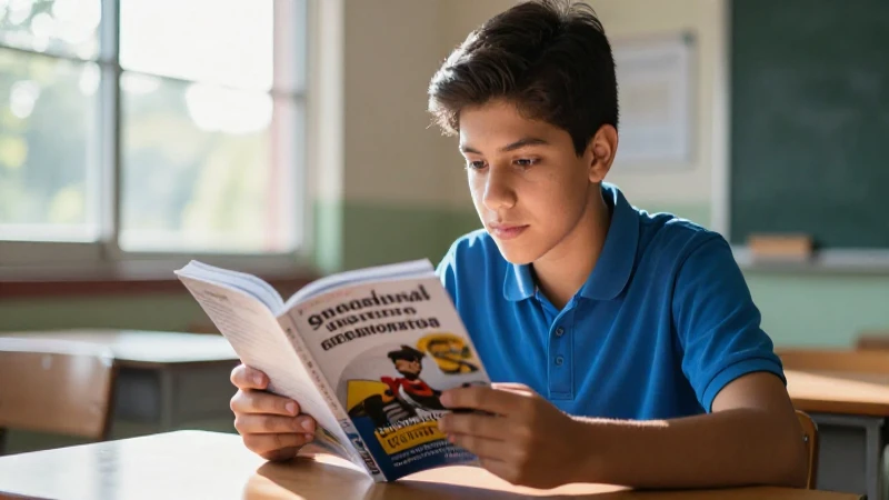 Aprende lo que realmente importa: Lo que enseñan los libros de texto 3 Estudiante mexicano con libro bajo luz dramática