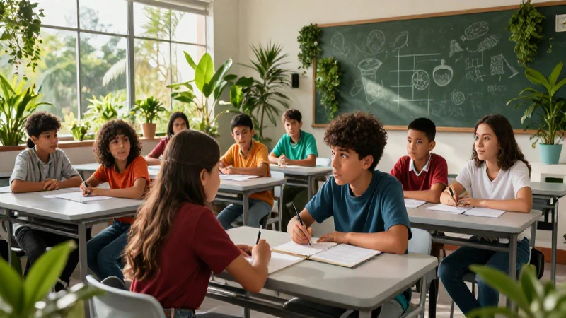 Conoce el significado y los principios de la Nueva Escuela Mexicana 4 Estudiantes diversos colaboran en aula mexicana