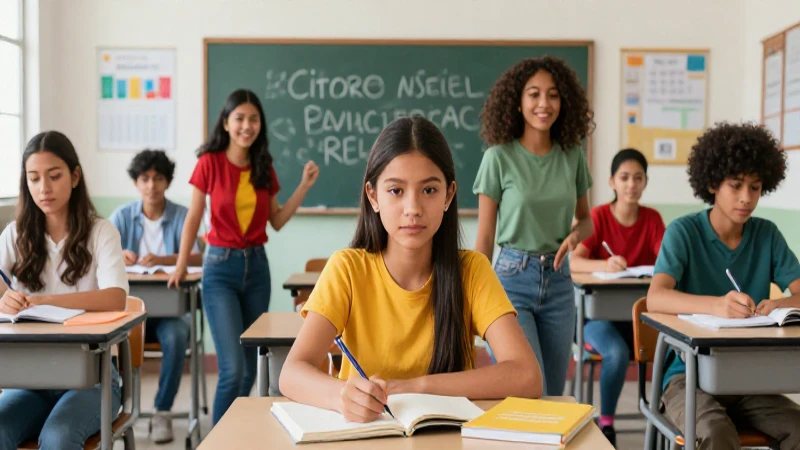 Qué es equidad: Concepto, tipos y valores que promueve 6 Diversos estudiantes en aula moderna y vibrante