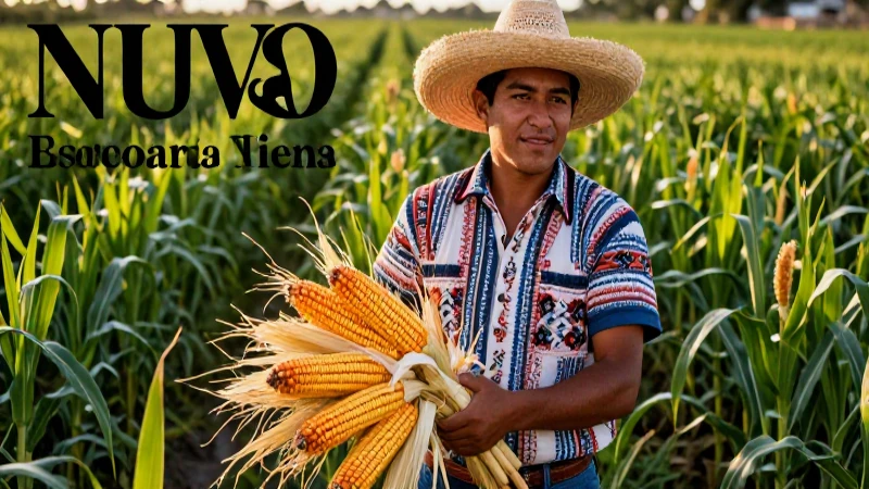 Agricultor mexicano, estilo NEM, fotorealismo vibrante