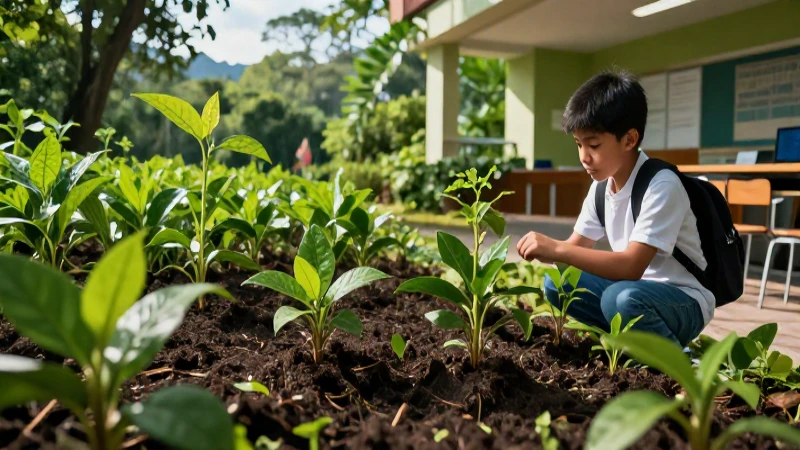 Reforestación educativa vibrante y natural en México