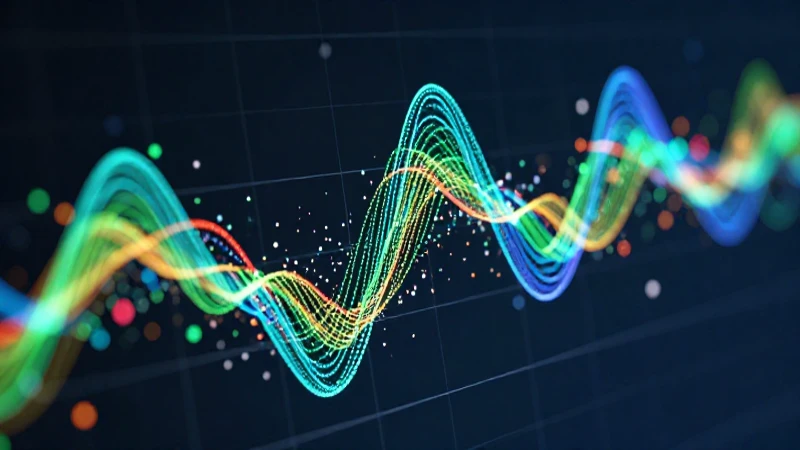 Visualización abstracta de datos digitales vibrantes
