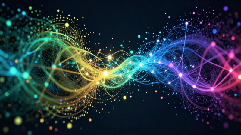 Datos fluyen visualmente mediante nodos interconectados