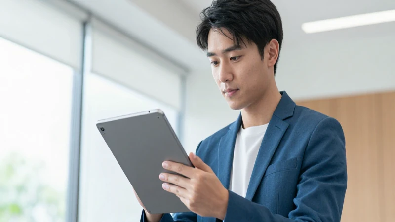 Estudiante moderno enfocado con tablet digital