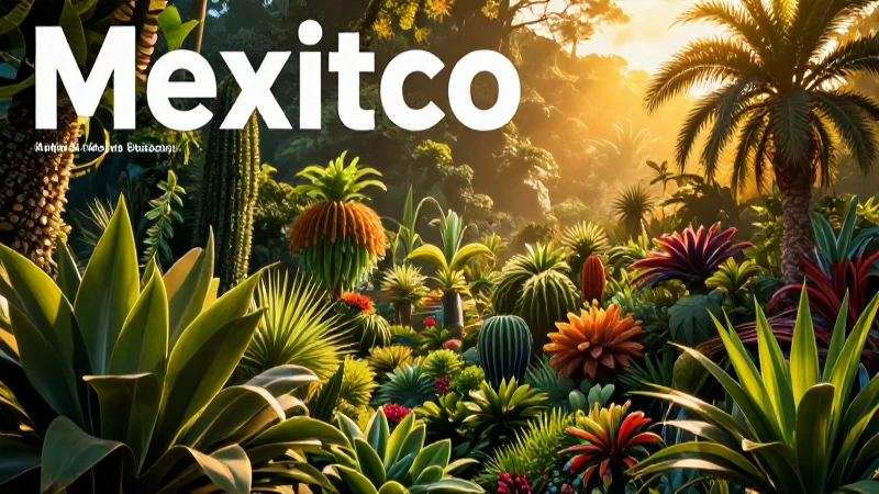 Bosque mexicano vibrante con luz dorada