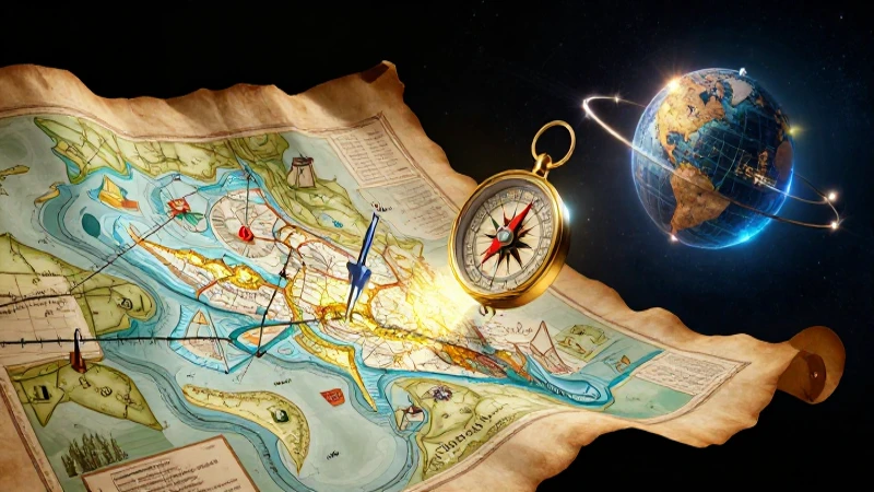 Qué es la cartografía, sus orígenes, evolución y tipos 4 Mapa antiguo digital en espacio hiperrealista