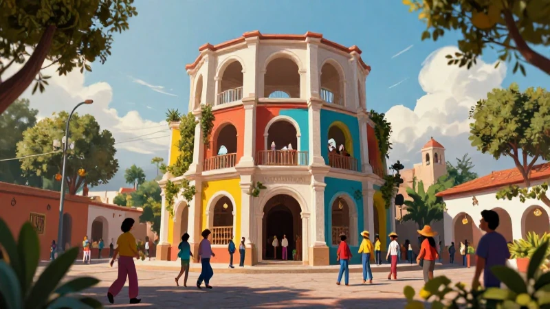 La esencia del centralismo: impacto en la sociedad 4 Ilustración moderna y vibrante de temática mexicana