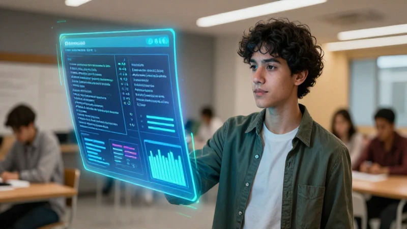 Joven estudiante con visión moderna y dinámica