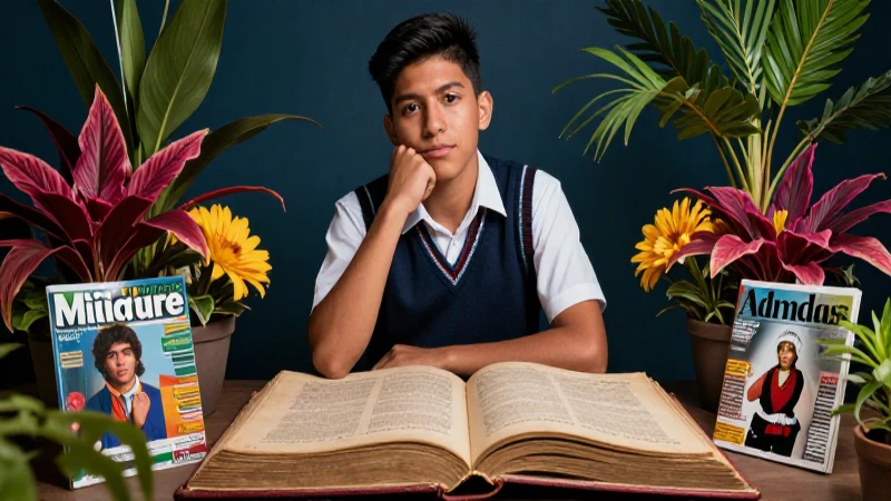 Estudiante mexicano estudiando cultura prehispánica