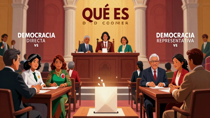 Ilustración comparativa de modelos democráticos