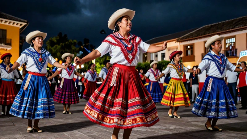 Indígenas bailan festivos y vibrantes en Ecuador