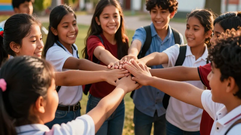 Jóvenes mexicanos aprendiendo juntos y conectados