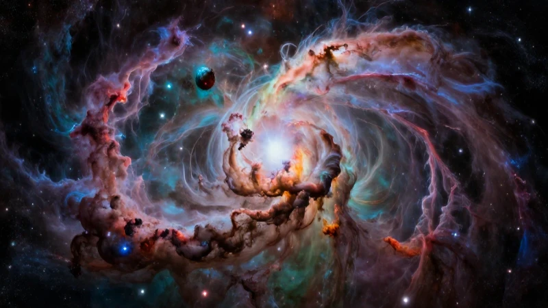 Nebulosa cósmica vibrante con energía en el espacio