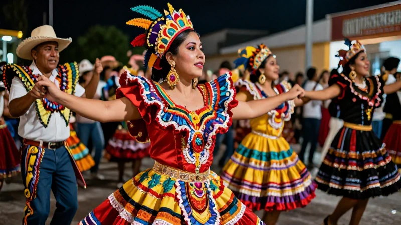 Carnaval mexicano vibrante con detalles culturales auténticos