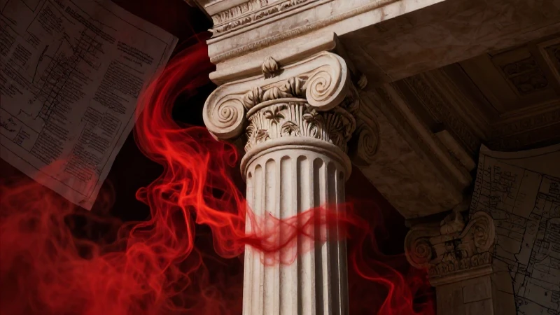 Columna neoclásica dramática y estilizada